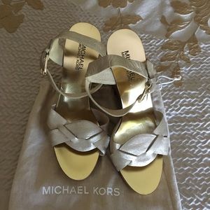 Michael Kors Gold Metallic Wedge Sandal